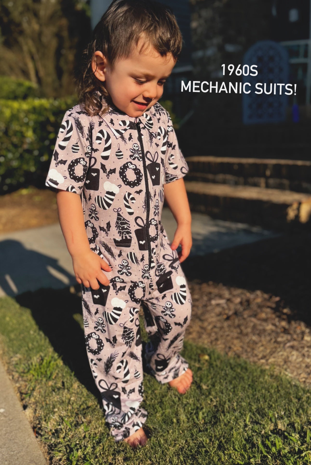 Kids: NEW Rebel without a Claus Christmas Tie Dye Grunge 1960s Mechanic Suit!