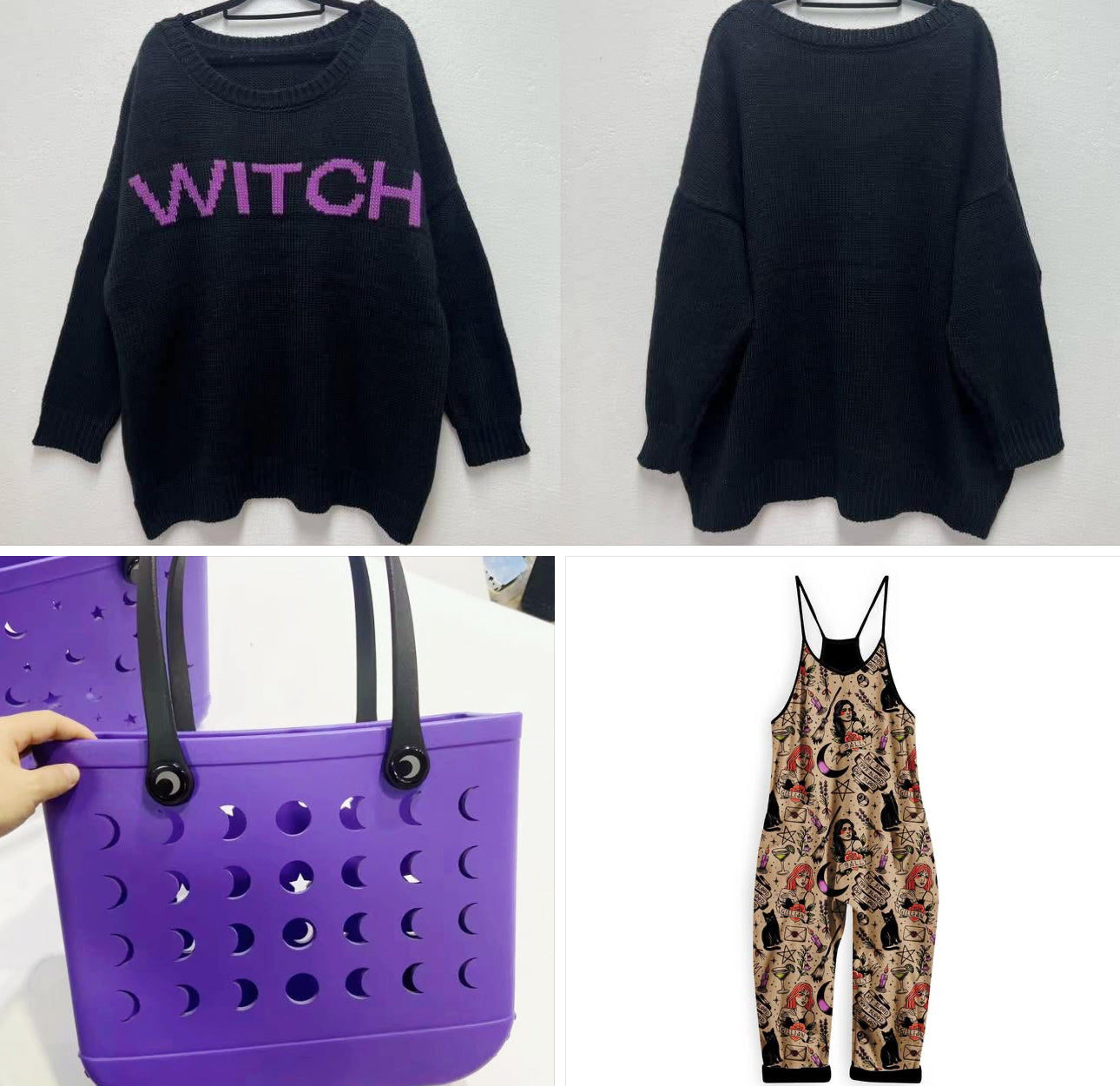 HALLOWEEN! Limited Edition NightSky + Moonphases Purple Hag Bag! Witchy + Magical! Crossbody Strap!