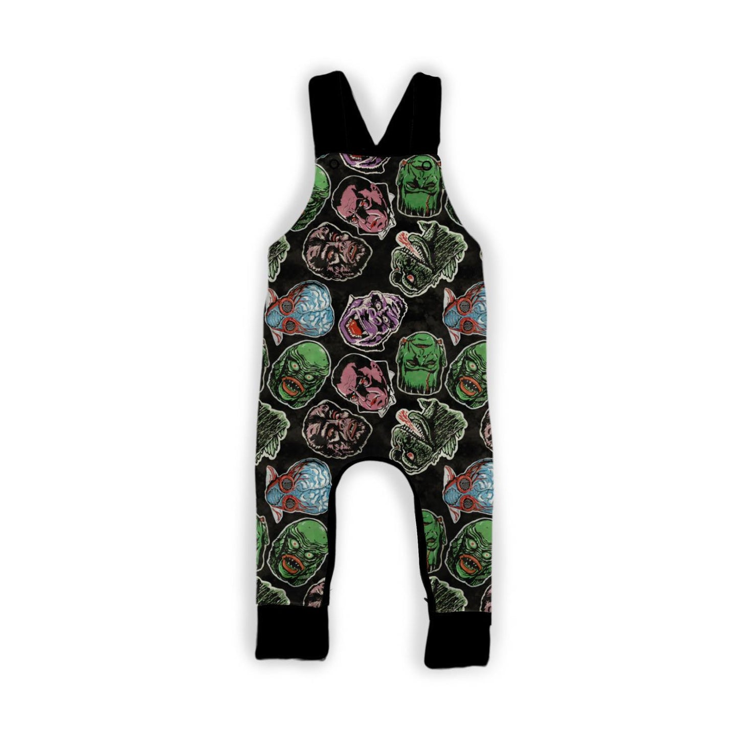 Ready to ship- The Monsters Epic Kiddo Bamboo Hipster Overalls. Frank + Drac and More
