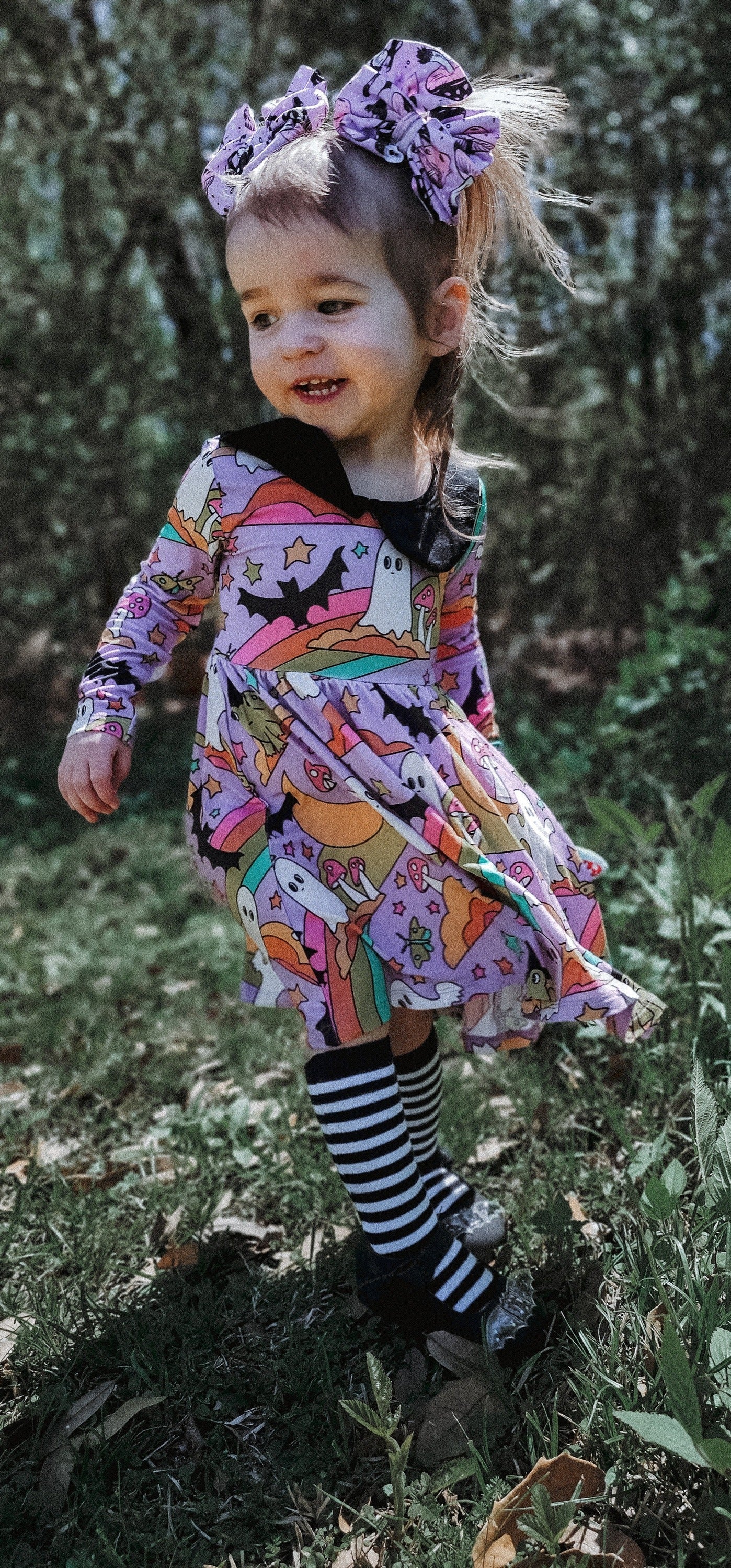 Ready to Ship-Adult + Kid Back to School Cute Ghostie + Rainbow Cottagecore Besties Twirl!