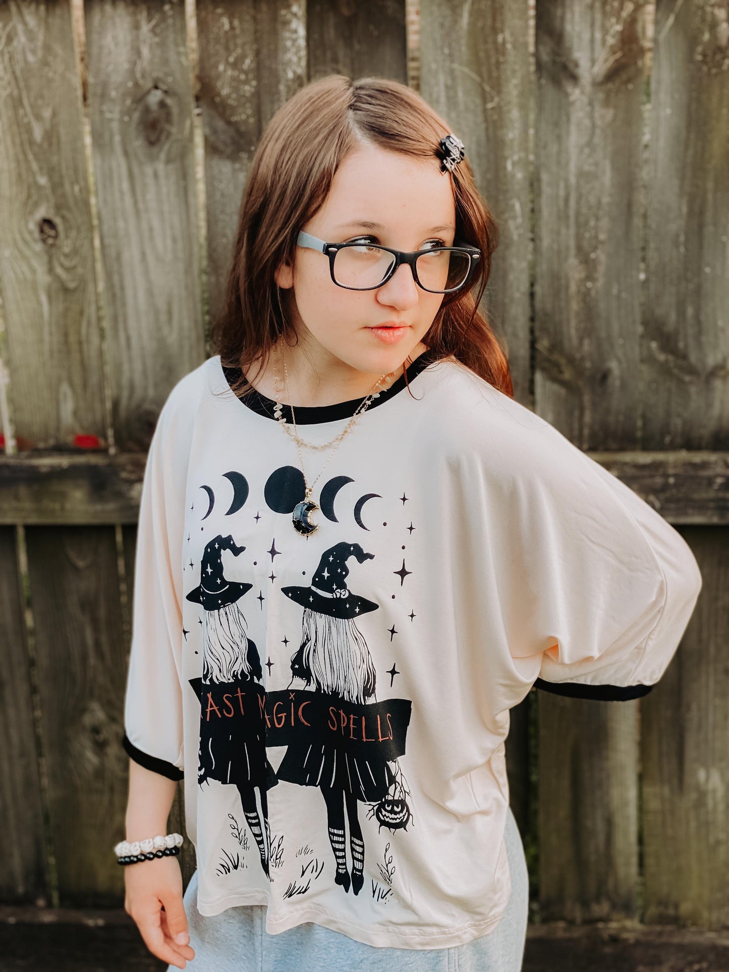 Ready to Ship- Cast Magic Spells Custom Witchy Oversized Retro Shirt! Flowy!