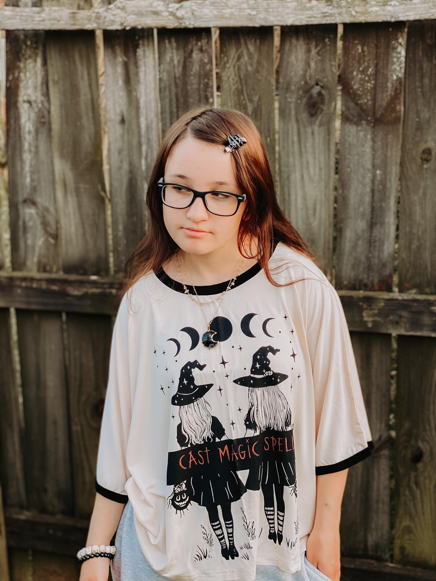 Ready to Ship- Cast Magic Spells Custom Witchy Oversized Retro Shirt! Flowy!