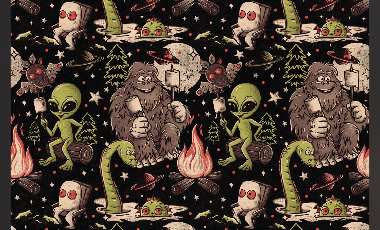 Ready to ship - New Jogger + Shirt Set! Bigfoot + Nessie Camping Cryptids Tshirt + Two Piece set!