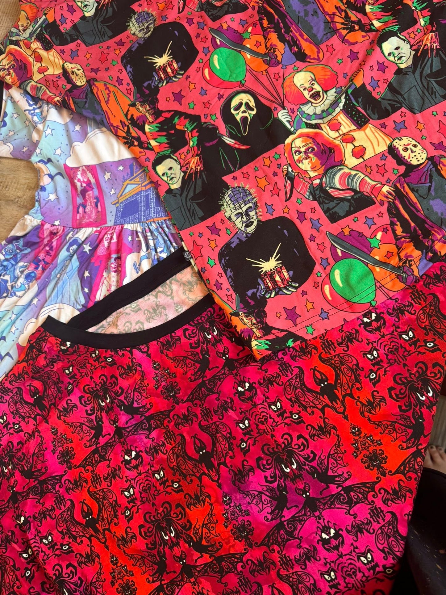 The Horror Friends Kids + Adult Vintage Pink/Red Boxy Tshirt! Chucky + Penny + More!
