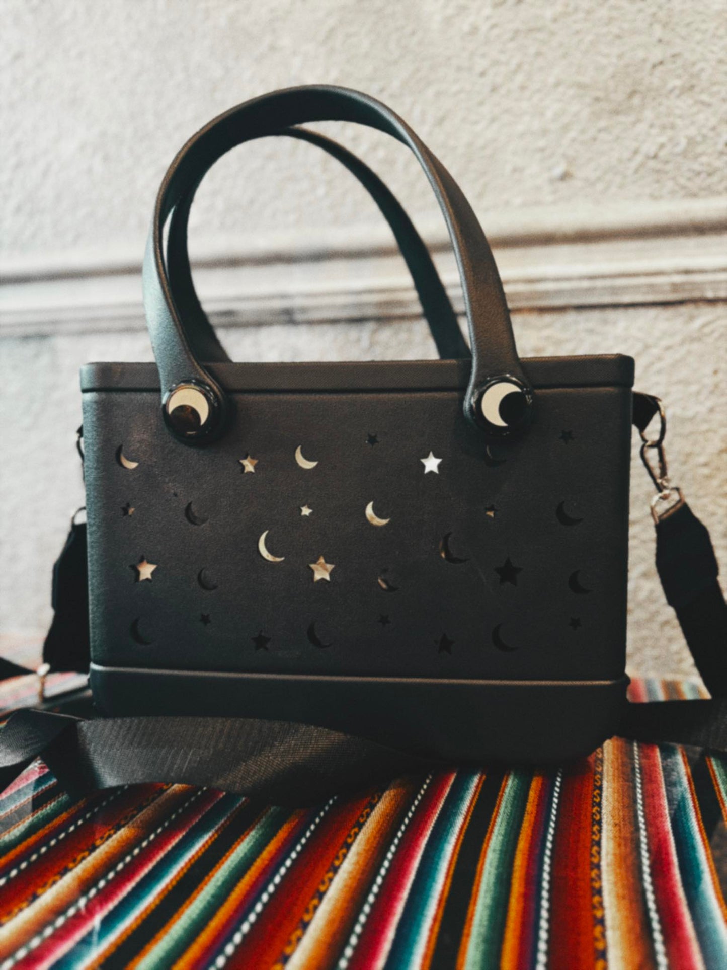 HALLOWEEN! Limited Edition NightSky + Moonphases BLACK Hag Bag! Witchy + Magical! Crossbody Strap!