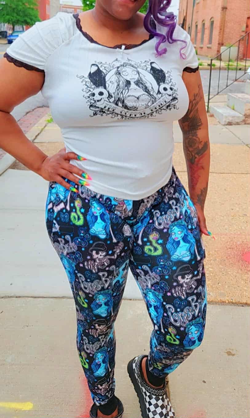 NEW Ready to Ship- Cute Gothy Cadaver Bride Joggers! Friends + Moments!