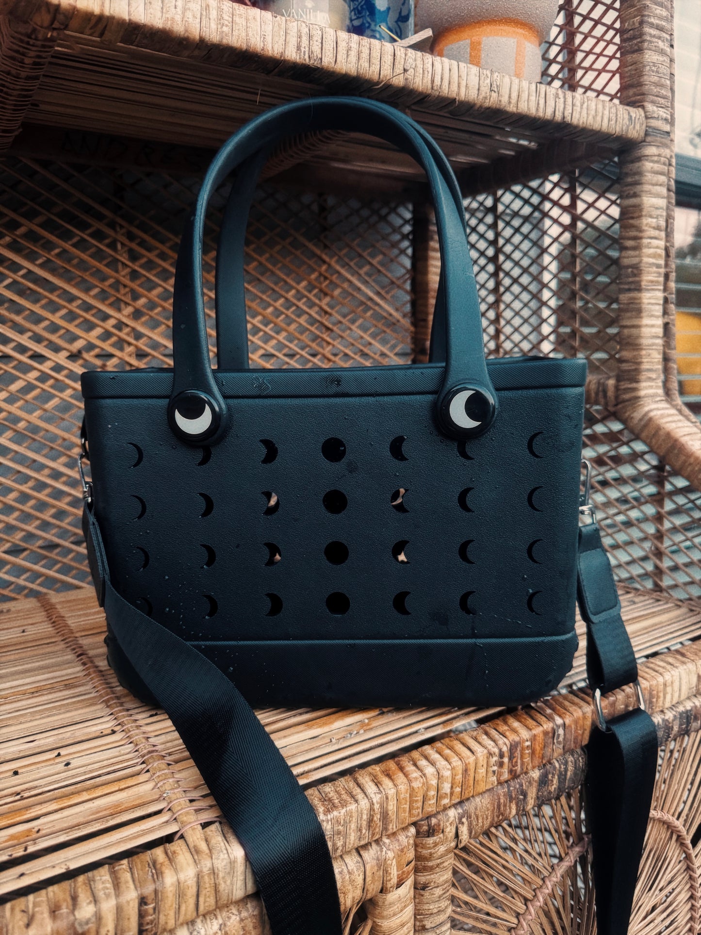 HALLOWEEN! Limited Edition NightSky + Moonphases BLACK Hag Bag! Witchy + Magical! Crossbody Strap!