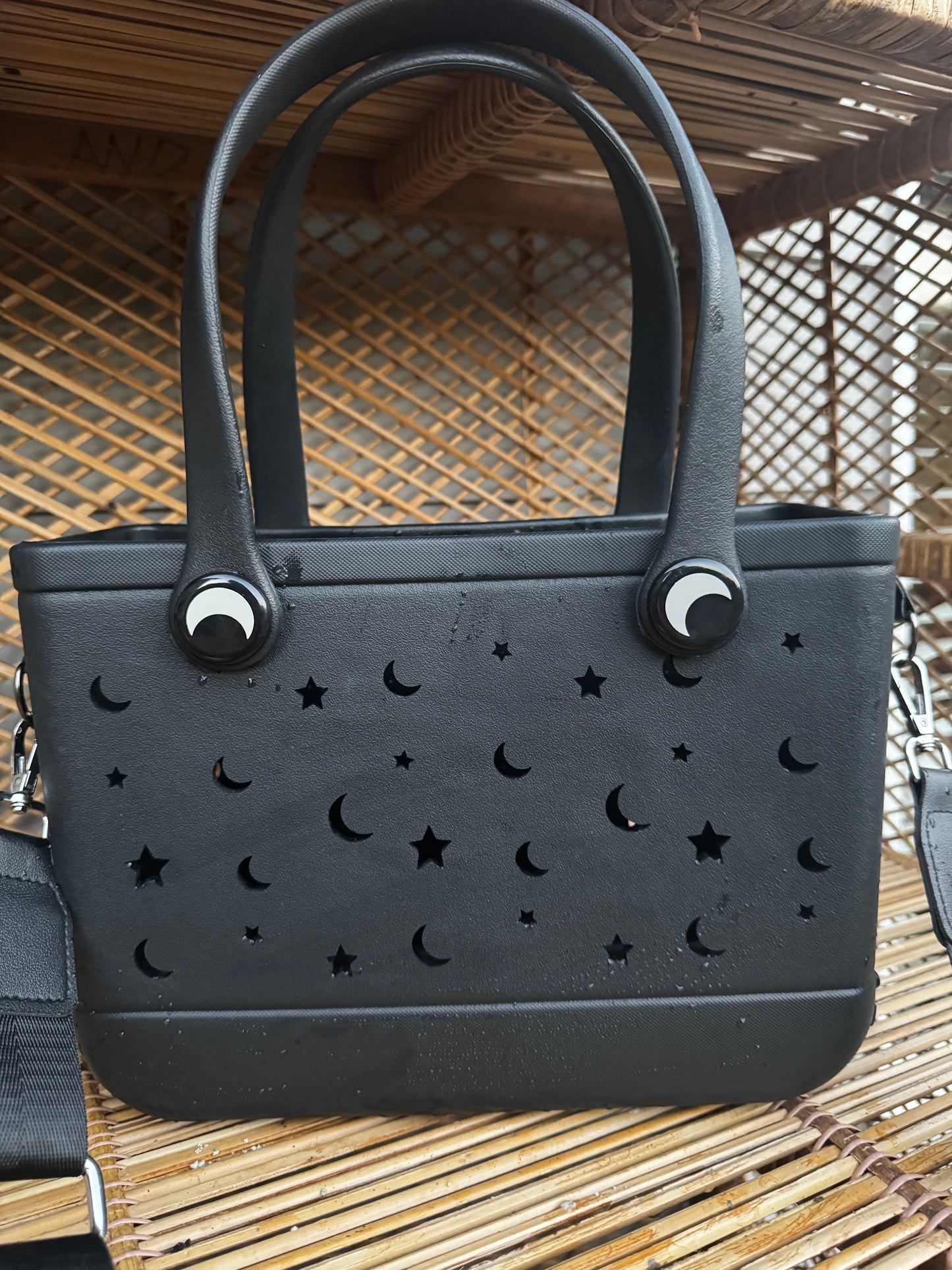 HALLOWEEN! Limited Edition NightSky + Moonphases BLACK Hag Bag! Witchy + Magical! Crossbody Strap!