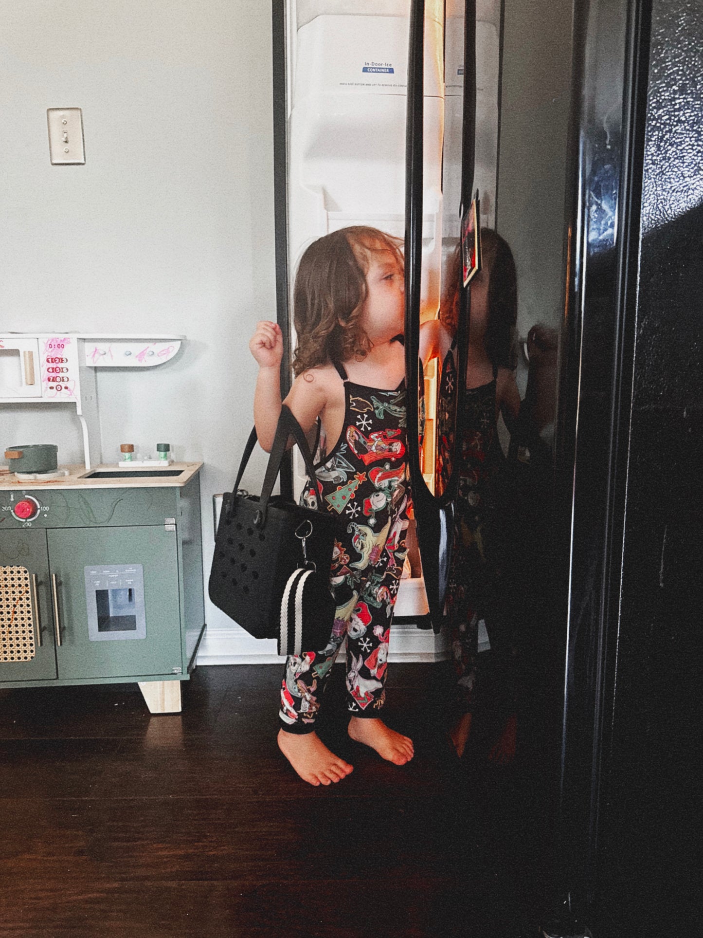 Ready To Ship -- Kids + Adult Oogs Grunge Green Check Spooky Christmas Bamboo Overalls! Pair with Nightmare Boxy! GREEN CHECK