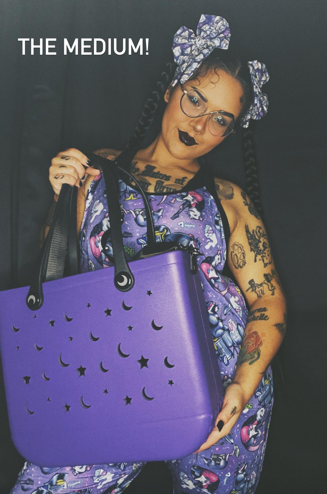 HALLOWEEN! Limited Edition NightSky + Moonphases Purple Hag Bag! Witchy + Magical! Crossbody Strap!