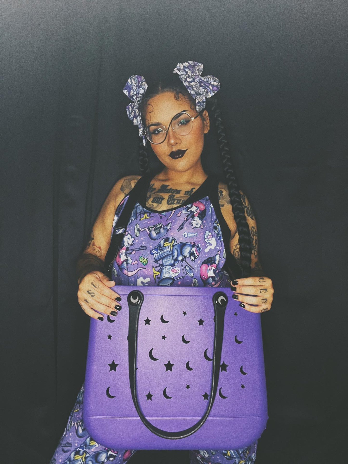 HALLOWEEN! Limited Edition NightSky + Moonphases Purple Hag Bag! Witchy + Magical! Crossbody Strap!
