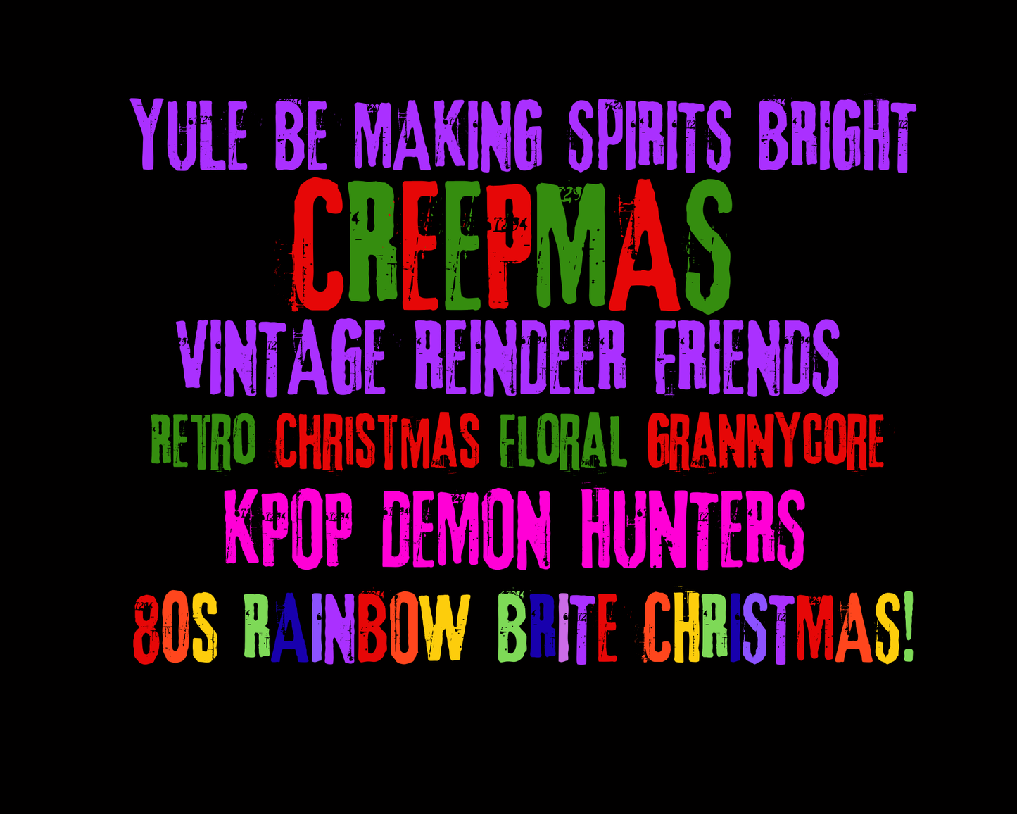 Creepmas Adult + Kids Boxy Shirt! Pair with Joggers for Family Set! Spooky Christmas! Bats + Gingerdead men