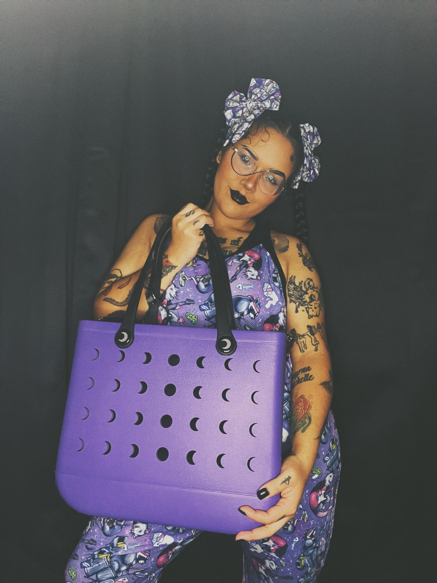 HALLOWEEN! Limited Edition NightSky + Moonphases Purple Hag Bag! Witchy + Magical! Crossbody Strap!