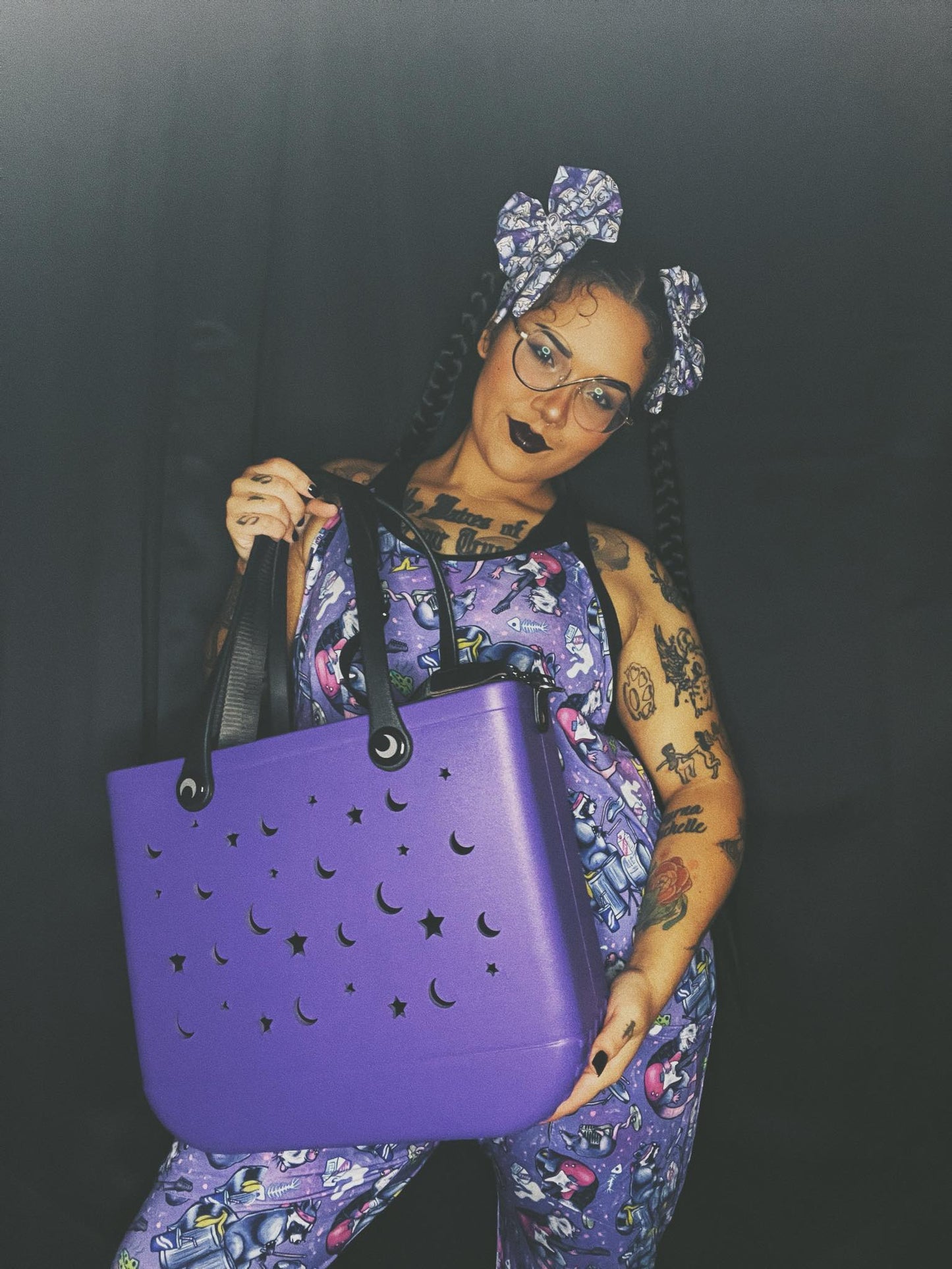 HALLOWEEN! Limited Edition NightSky + Moonphases Purple Hag Bag! Witchy + Magical! Crossbody Strap!