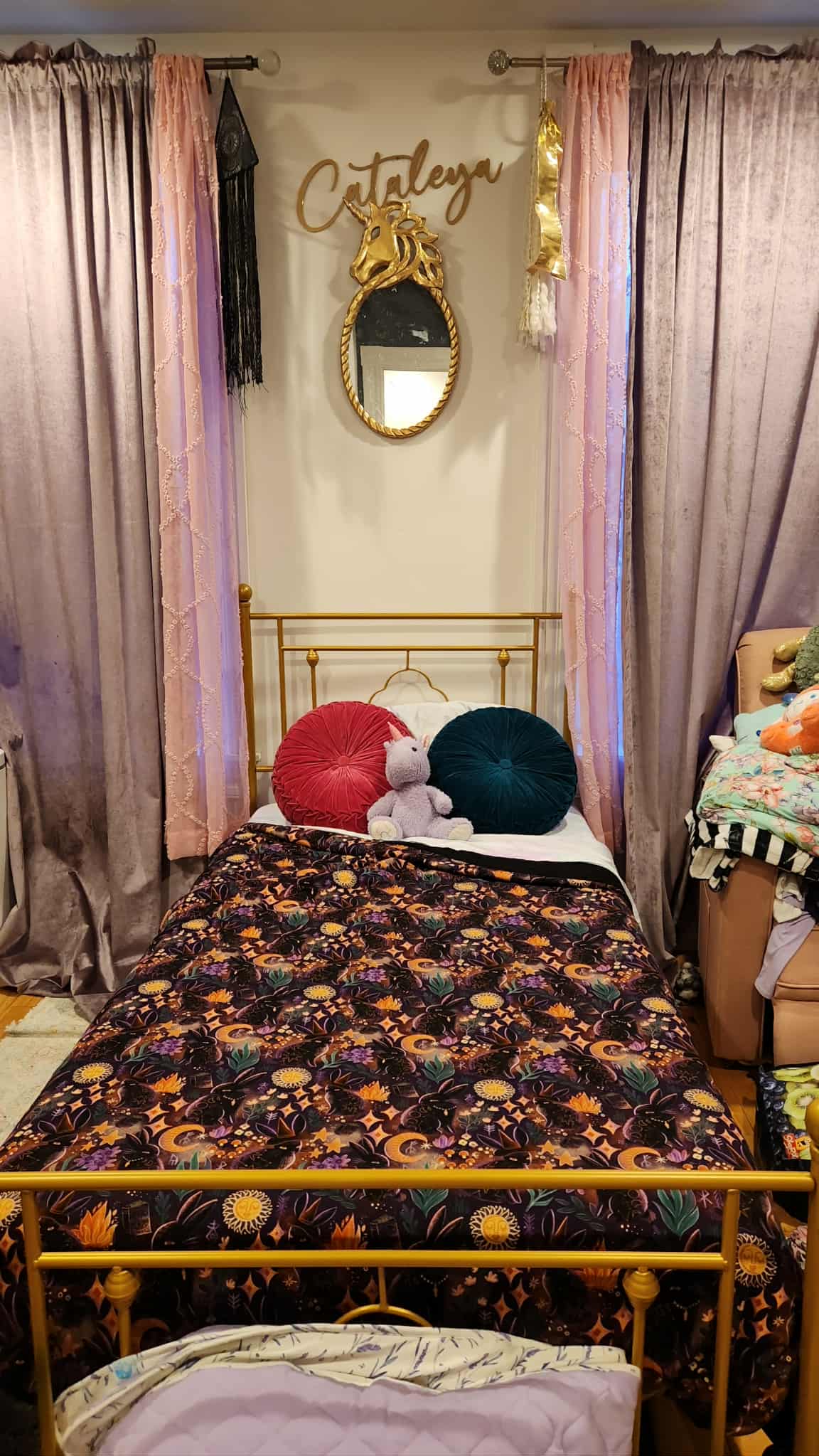 NEW Ready to Ship- OSTARA BAMBOO DOUBLE SIDED BLANKET - MYSTICAL BUNNIES, MOONS + STARS