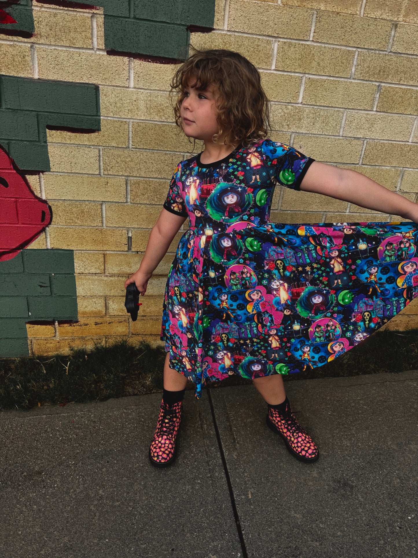 Ready to Ship 1990s Adult + Kids Other Mother Button eye girl + friends Babydoll Bamboo Dress! Spooky!