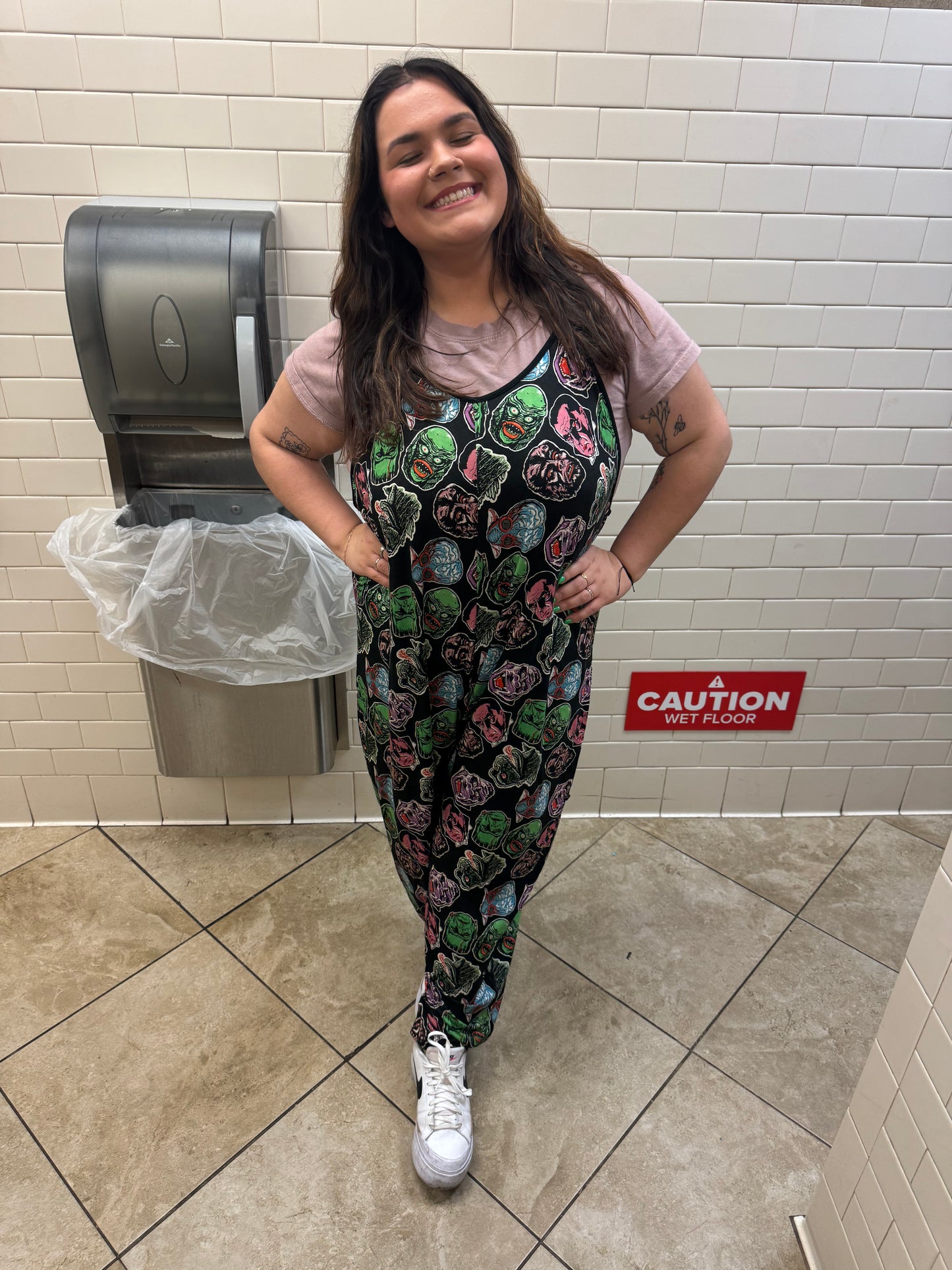 Ready to ship- Epic Monster Adult 2.0 Bamboo Overalls! Single Panel Front! Pockets! Drac + More!