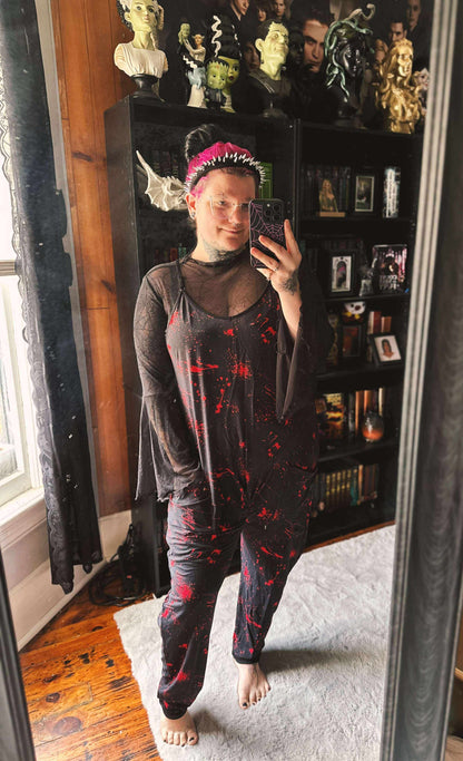 Kids + Adult:  Not Just a Phase mom! Moonphase Witchy Bamboo Black Monochrome Overalls! MOON