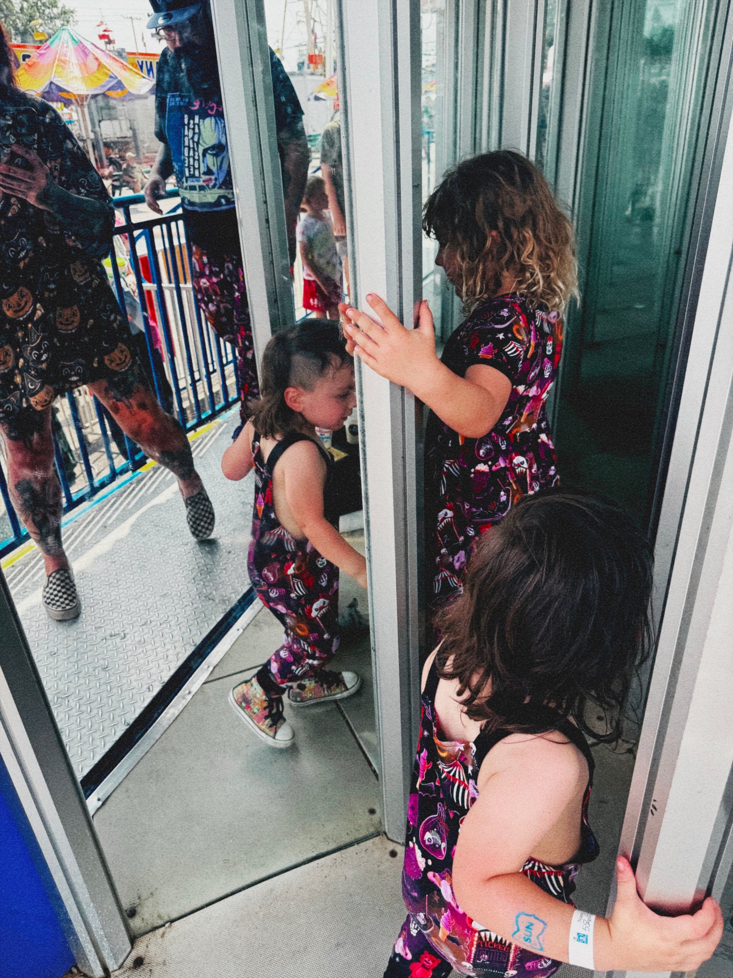 Ready to ship - Spooky Carnival Twirl Dress! Hearse Bumper Cars + Creepy Snacks + Fortune Teller!