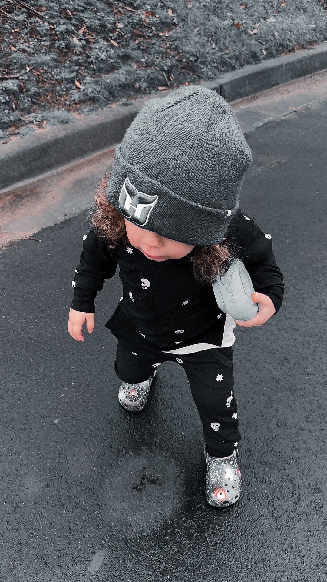 Ready to Ship -Kids Kpop Demon Two Piece French Terry Oversized Joggers + Crew Shirt Cozy Fall/Winter Set! PINK KPOP FRENCH TERRY