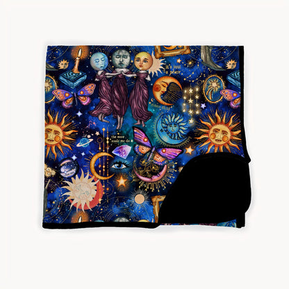Ready to Ship! Practically Magic 1990s Whimsigoth Celestial Blue Witchy Cosmos Blanket. Vintage + Magical! Witchcore!