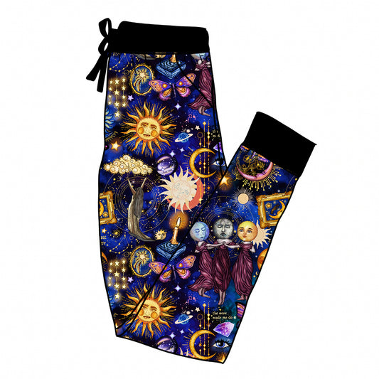 Adult-- 1990s Whimsigoth Celestial Modern Bamboo joggers! Perfect with boxy! Vintage Moons, Witchcore
