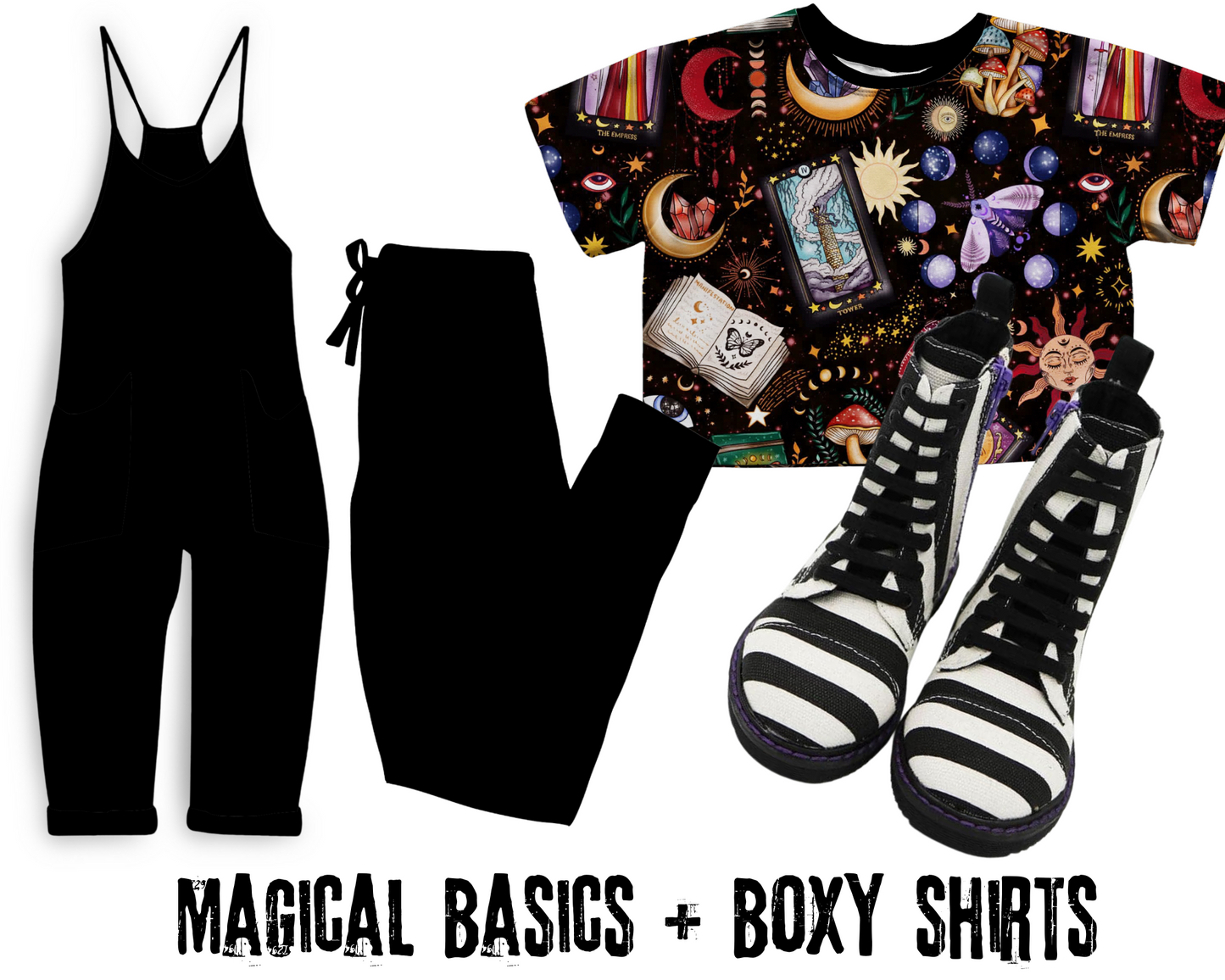 Kids + Adult:  A Little Ray of Pitch Black Bamboo Flowy and Comfy Overalls! Perfect Layering piece.