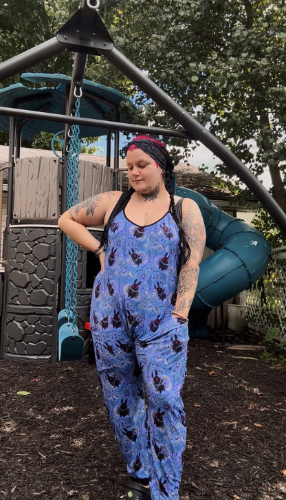 Adult:  Darker Black + Gray Grunge Check Overalls! Oversized + Flowy! Grunge Check!