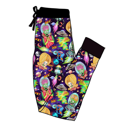 ADULT-1960s Retrocore Mars Alien Attacks Bamboo Joggers! Burton Magic! Dopamine Joggers!