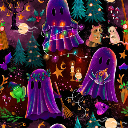 Yule be Making Spirits Bright Magical + Whimsical Bamboo set! Matching Family Pajamas! Ghostie Friends + Yule Creatures!