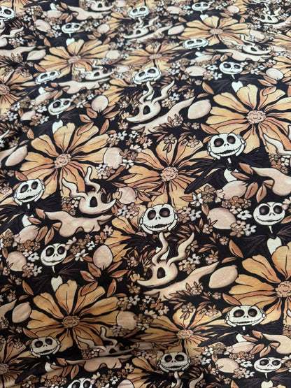 Ready to Ship! LAST ONE! Jack Floral TAN Retro Flat Bamboo Blanket!! Thin and Light Weight!