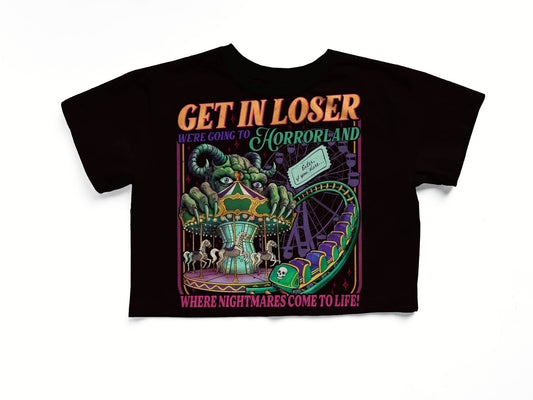 Adult- Horrorland 90s Take me to Goose Reader Beware Bamboo Boxy Shirt! 90score!
