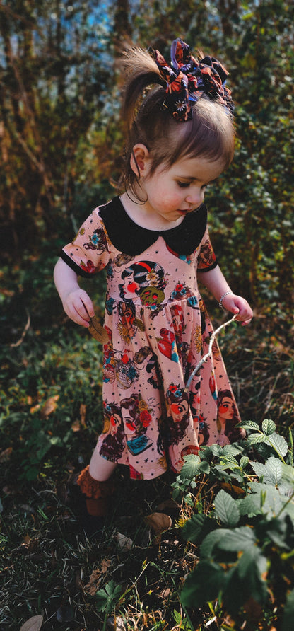 Ready to Ship-  The Vintage Magical Princesses twirl + Poison Apples + Tattoo Style. Matching Vacation!