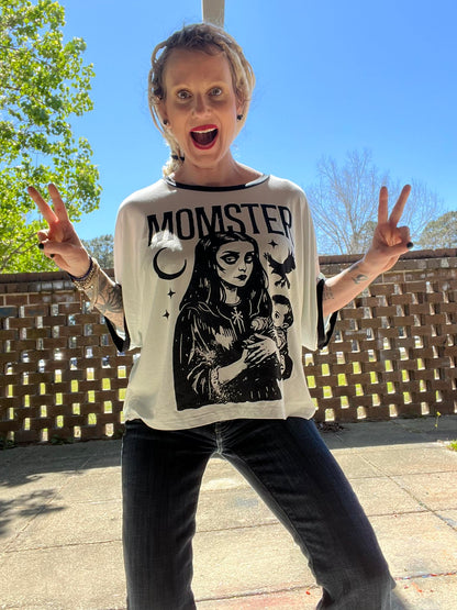 PREORDER- The MOMSTER ALT MOM Graphic BAMBOO Shirt! Oversized, Flowy! GOTH!