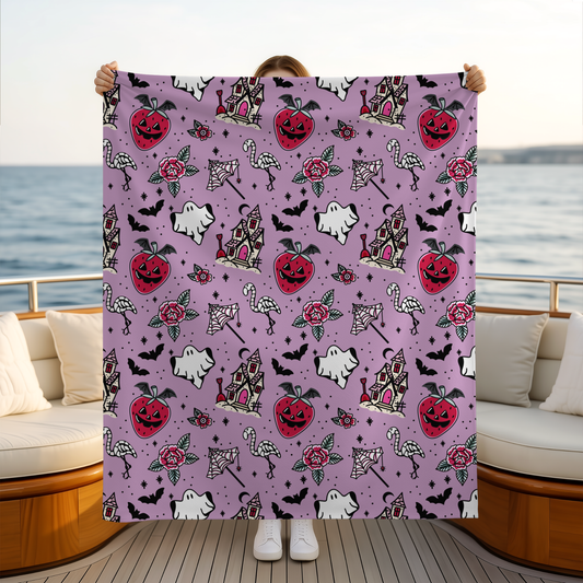 Summerween Beachy Summer Bamboo Blanket! Ghosties + Sand Castles <33
