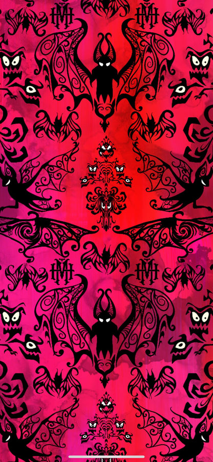 The Ghostly Mansion Magical wallpaper Bamboo Twirl Dress with Bat Collar! Halloween + Not Scary!
