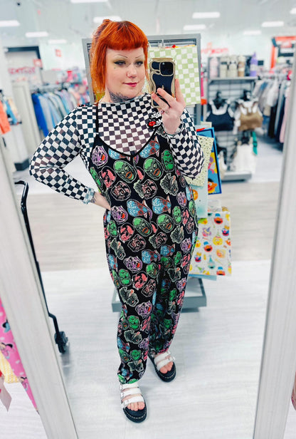 Ready to ship- Epic Monster Adult 2.0 Bamboo Overalls! Single Panel Front! Pockets! Drac + More!