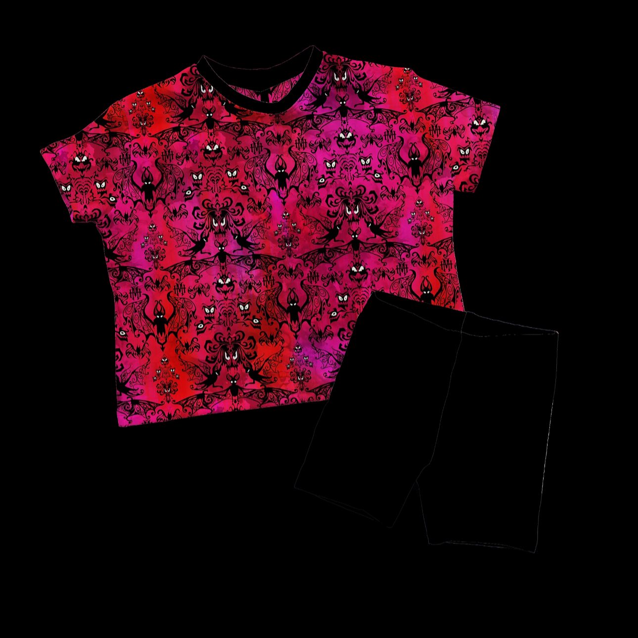 Ready to ship - The Christmas Ghostly Mansion Wallpaper Adult Boxy Bamboo Oversized Tshirt! Size up for Tshirt Dress!