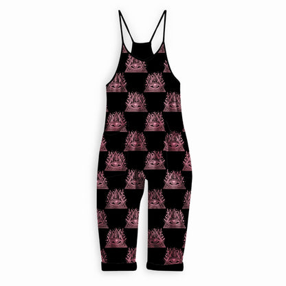 The Rune Pink Witchy All Seeing Eye Protection Black Bamboo Boho Overalls!  Manifest + Intent!