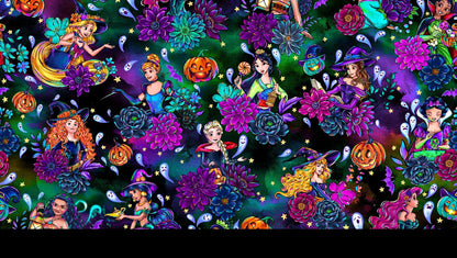 Ready to ship - The Most Magical of Princesses Spooky Floral Twirl Dress! Mouse Favs