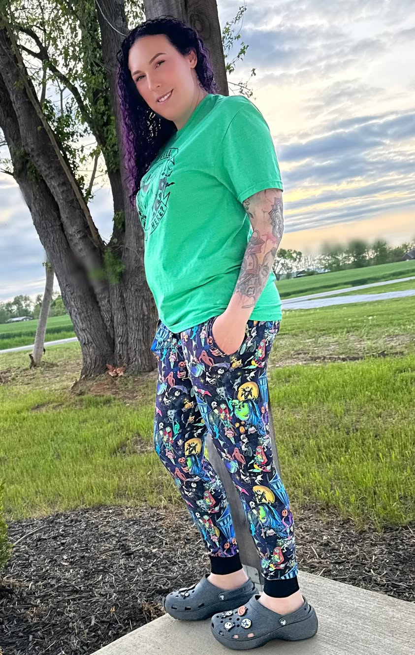 Ready to ship - Jack + friends Character Scene Nightmare Joggers! Jewel Tones! Movie!