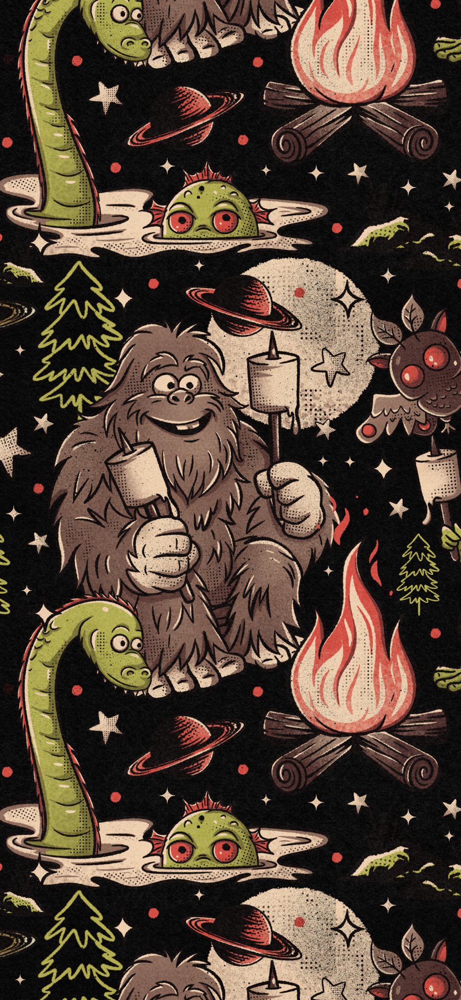 Ready to ship - The kids camping Cryptid Overalls! Adorable Bigfoot, Campfire Vibes! Believe in YOuRSELF!