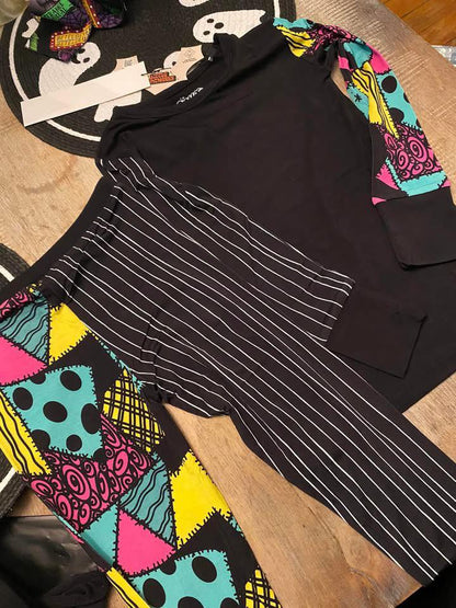 Ready to ship - The Nightmare BAmBOO Two piece Pant + Shirt Set! Jack + Sally!