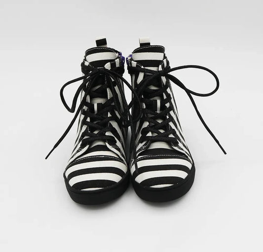 Ready to ship -- Burton Black + White Goth Sneaker Hightops!