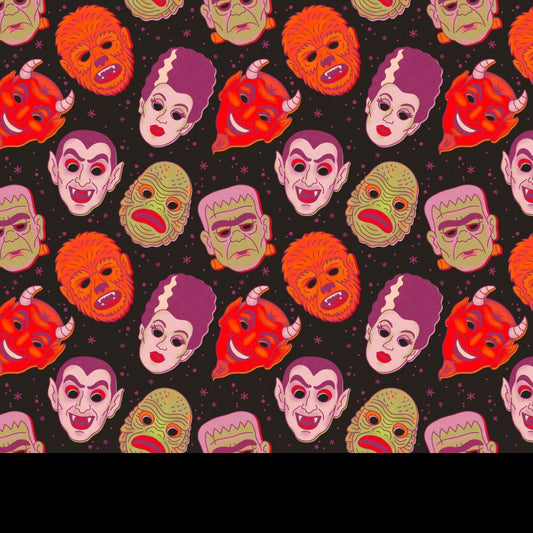 Ready to Ship -- Spooky Ghoul Christmas! The 80s Masks Spooky Halloween Bamboo Double Sided Blankets!