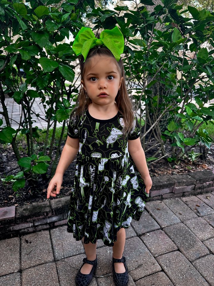 Kids + Adult- DERPY the Cat Demon Hunters Babydoll Bamboo Twirl Dress! DERP TIGER!