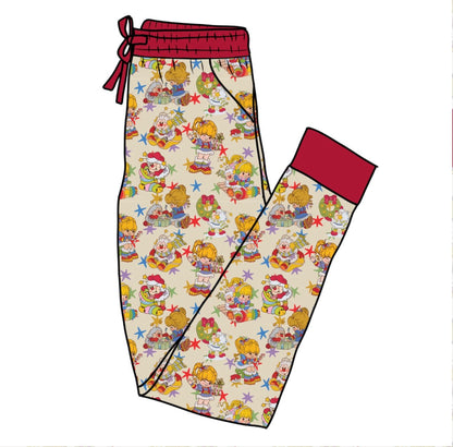 Ready to Ship - 1980s Christmas Morning Rainbow + friends vintage Holiday Joggers! Matching Christmas Family!~White 80s