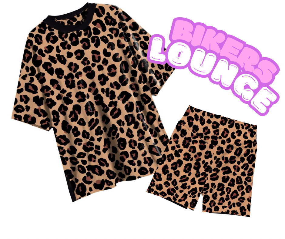 Kids + Adult: NEW Bikers + Oversized Lounge Shirt Set! Cheetah Print + animal y2K Magical Set! New!!