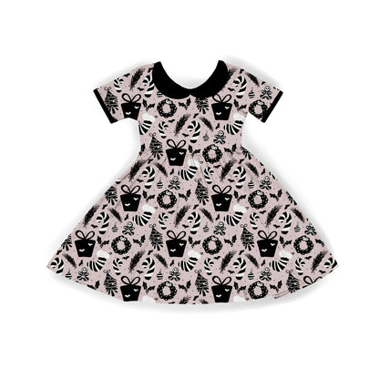 Ready to Ship - Adult + Kids Creepmas Spooky Christmas Bamboo Twirl Dress! Bats + Gingerdead Men + Creepy Stockings! CREEPMAS TWIRL