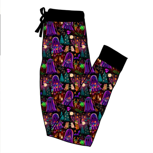 Yule be Making Spirits Bright Bamboo joggers! Pair with Boxy for set! Ghosties in the Yule Forest! Witchy Holiday!
